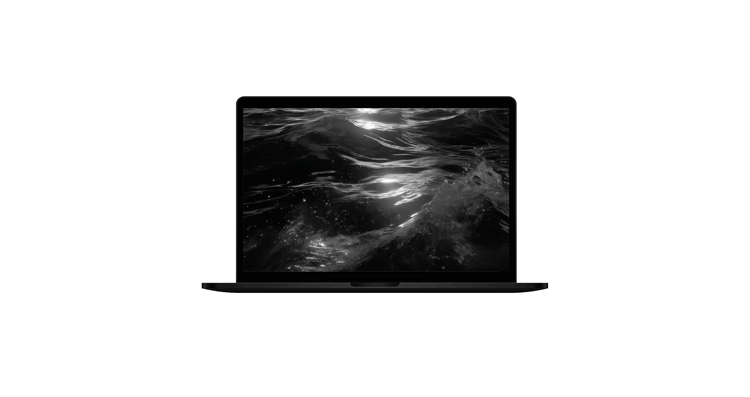 Laptop mit Lichtstrahl und Kugel